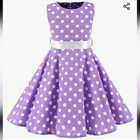 Other - Lavender Dot Girls Summer Swing Dress Size L 8/10 NEW